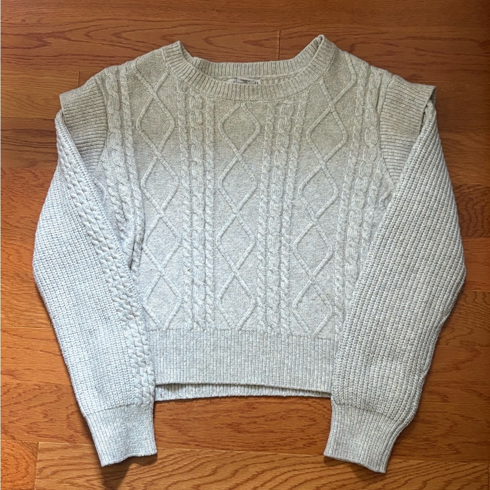 Sincerely Jules Light Gray Cable Knit Sweater